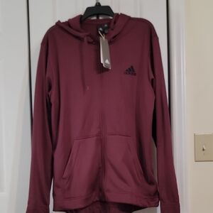 Adidas Burgundy Full-Zip Hoodie